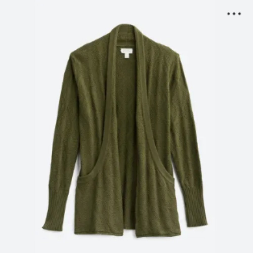 Olive Open-Front Women's Cardigan Sweater